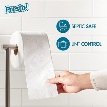 Amazon Brand - Presto! 2-Ply Ultra-Soft Toilet Paper, 24 Family Mega Rolls = 120 regular rolls, 6 Count (Pack of 4), Unscented