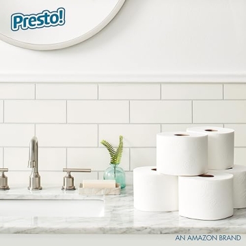 Amazon Brand - Presto! 2-Ply Ultra-Soft Toilet Paper, 24 Family Mega Rolls = 120 regular rolls, 6 Count (Pack of 4), Unscented