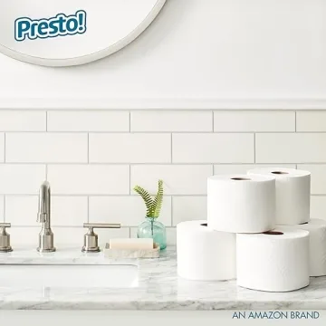 Amazon Brand - Presto! 2-Ply Ultra-Soft Toilet Paper, 24 Family Mega Rolls = 120 regular rolls, 6 Count (Pack of 4), Unscented