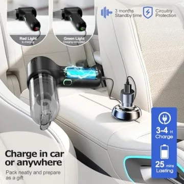 ekbas Car Vacuum Powerful Suction 18000PA Portable Vacuum Cleaner