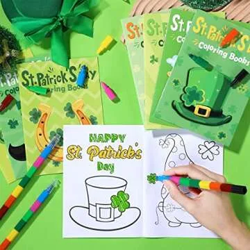 St. Patrick's Day Kids Coloring Books and Crayons Set
