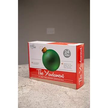 Elf Logic 24” Yardament - Large Inflatable Oversized Christmas Ornament - Outdoor Christmas Decoration - Use as Festive Christmas Yard Decoration (Gold)