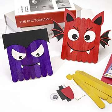 Geltvilra 10 Pack Halloween Arts and Crafts Kits for Kids Halloween Toys Monster DIY Assorted Pumpkins Frankenstein