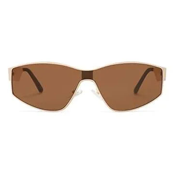 SOJOS Vintage Cat Eye Sunglasses for Women Men Shades UV400 Lenses SJ1186 Cream Brown Lens