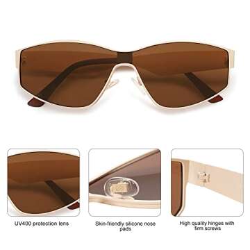 SOJOS Vintage Cat Eye Sunglasses for Women Men Shades UV400 Lenses SJ1186 Cream Brown Lens