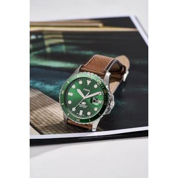 Fossil Men's Fossil Blue Quartz Stainless Steel and Leather Three-Hand Watch, Color: Silver, Sand (Model: FS5946)