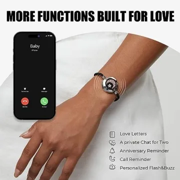 TOTWOO Touch Bracelets for Couples, Vibration & Light up for Love Couples| Long Distance Relationship Gifts for Girlfriend Bluetooth Pairing Jewelry