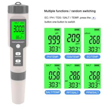 WEBEST Aquarium Salt Tester - 5-in-1 Digital Testing Device