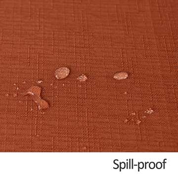 maxmill Slubby Textured Rectangle Tablecloth Water Resistant Wrinkle Free Spill-Proof, Soft Fall Table Cloth for Thanksgiving Parties Harvest Holiday Dinner, Halloween Decoration, 60 x 84 Inch Rust