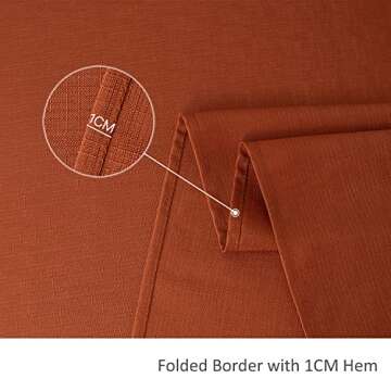maxmill Slubby Textured Rectangle Tablecloth Water Resistant Wrinkle Free Spill-Proof, Soft Fall Table Cloth for Thanksgiving Parties Harvest Holiday Dinner, Halloween Decoration, 60 x 84 Inch Rust