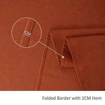 maxmill Slubby Textured Rectangle Tablecloth Water Resistant Wrinkle Free Spill-Proof, Soft Fall Table Cloth for Thanksgiving Parties Harvest Holiday Dinner, Halloween Decoration, 60 x 84 Inch Rust