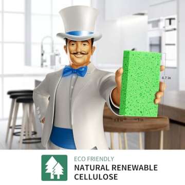 MR.SIGA Scrub Sponges - 12 Pack Non-Scratch Kitchen Dish Scrubber