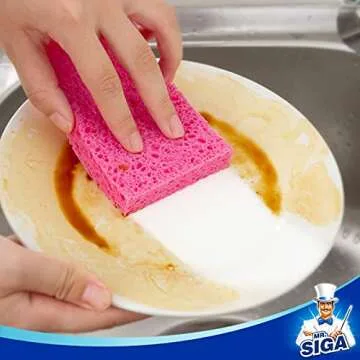 MR.SIGA Durable Non-Scratch Scrub Sponges for Dishes