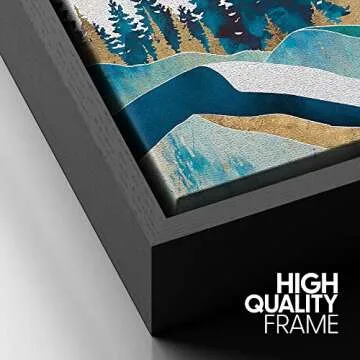 SIGNFORD Woodland Modern Canvas Art - Teal & Blue Abstract