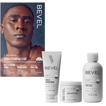 Bevel Skin Care Set for Men - Face Wash, Exfoliating Pads, Moisturizer