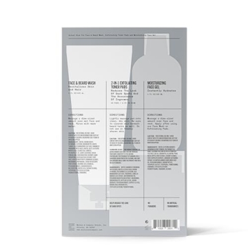 Bevel Skin Care Set for Men - Face Wash, Exfoliating Pads, Moisturizer