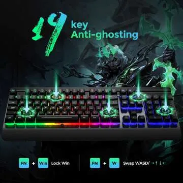 Dacoity Gaming Keyboard with Rainbow LED - Anti-Ghost