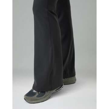 Colorfulkoala Women's Dreamlux Workout Flare Leggings High Waisted Wide Leg Bootcut Yoga Pants 29.5" Inseam (S, Dark Carbon)