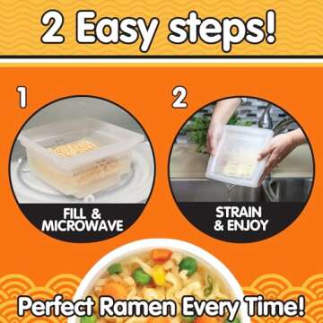 The Original Fasta Pasta Microwave Ramen Cooker w Lid and Built-in Strainer- No More Messes, Waiting for Water to Boil,or Sticky Noodles- Perfect Al Dente Pasta Every time- Patented, It Really Works
