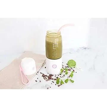 Teami MIXit Portable Blender 2.0 - USB Rechargeable, 18.6oz, GLASS - Use at the Office or Gym - 30 Seconds for Smoothies and Protein Shakes, Personal Blender with 6 Powerful Stainless Blades (Black)