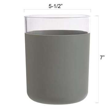 STORi Acrylic Utensil and Kitchen Tool Holder | Rubberized Stone Colored Base