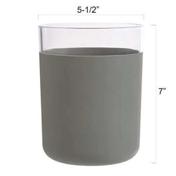 STORi Acrylic Utensil and Kitchen Tool Holder | Rubberized Stone Colored Base