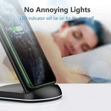 Yootech Wireless Charger,10W Max Wireless Charging Stand, Compatible with iPhone 16/16 Plus/16 Pro Max/15/15 Plus/15 Pro Max/14/13/SE 2022/12/11/X/8, Galaxy S22/S21/S20/S10(No AC Adapter)