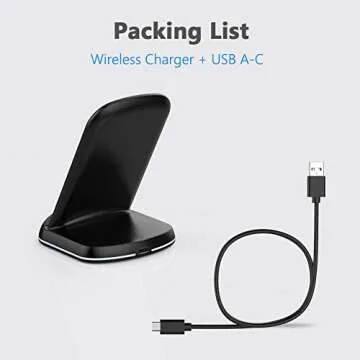Yootech Wireless Charger,10W Max Wireless Charging Stand, Compatible with iPhone 16/16 Plus/16 Pro Max/15/15 Plus/15 Pro Max/14/13/SE 2022/12/11/X/8, Galaxy S22/S21/S20/S10(No AC Adapter)