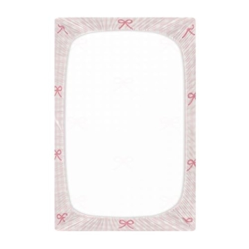 KICPOAY Crib Sheets in Pink Checkered & Bows for Babies