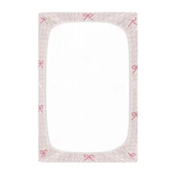 KICPOAY Crib Sheets in Pink Checkered & Bows for Babies