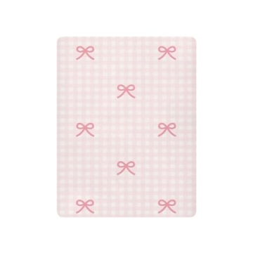 KICPOAY Crib Sheets in Pink Checkered & Bows for Babies