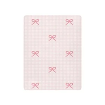 KICPOAY Crib Sheets in Pink Checkered & Bows for Babies