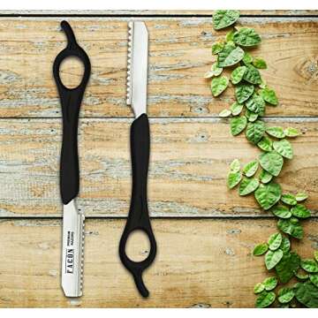 Facón Professional Hair Styling Thinning Texturizing Cutting Faether Razor + 10 Replacement Blades