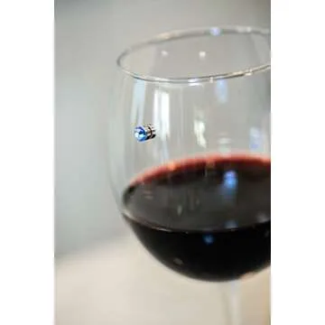 Simply Charmed Crystal Magnetic Wine Glass Charms Set of 12 Glass Markers that Work on Stemless Glasses - Gift/Storage Box Included