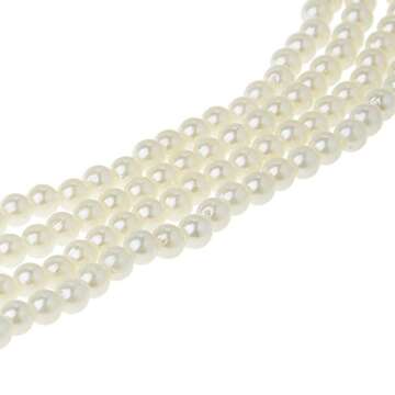 qnprt 1920s Gatsby Beads Necklace Faux Ivory Pearl Cream Extra Long