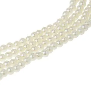 qnprt 1920s Gatsby Beads Necklace Faux Ivory Pearl Cream Extra Long
