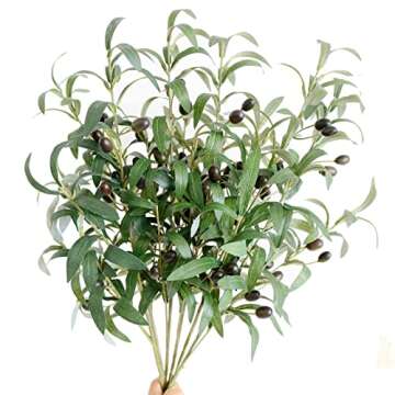Realistic Olive Branches for Home and Office Decor