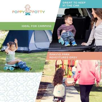 Logie & Gray Teal Travel Potty Seat for Toddler – Lightweight & Strong 110lbs Capacity with 20 Lin...