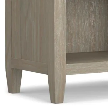 SIMPLIHOME Carlton 24 inches Wide Night Stand, Bedside table, Distressed Grey SOLID WOOD, Rectangle, with Storage, 2 Drawers and 1 Shelf, For the Bedroom, Contemporary Modern