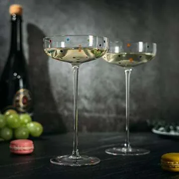 Stunning Polka Dot Stemmed Wine Glass Set for Unique Parties