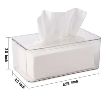 Yureshmull Dryer Sheet Holder, Dryer Sheet Container for Laundry Room, Clear Wipes Dispenser Holder Rectangle for Car, Office, and Home, Easy Refill Holds Standard Sheets