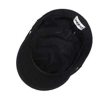 WETOO Women Fiddler Cap Newsboy Hat Visor Beret Cap Paperboy Gatsby Hat(Black)