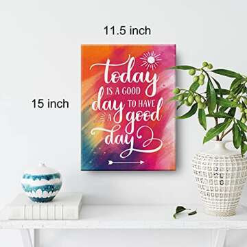 Inspirational Wall Art Today is a Good Day Quote Watercolor Canvas Painting Prints for Home Wall Dec...
