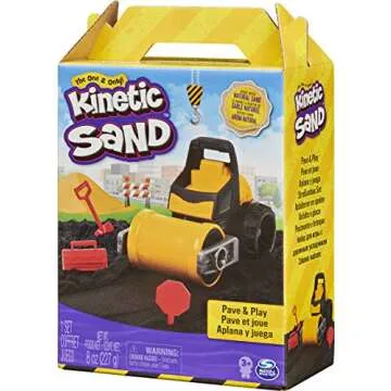 Kinetic Sand Pave & Play Set with Toy Truck and Black Sand