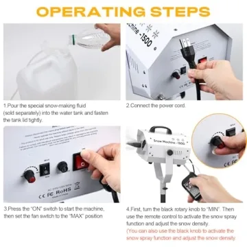 Magical UPGREY 1500W Snow Machine for Events & Parties