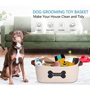Morezi Cotton Rope Dog Toy Basket - Stylish Pet Storage Solution