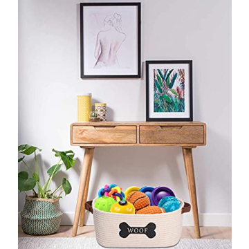 Morezi Cotton Rope Dog Toy Basket - Stylish Pet Storage Solution