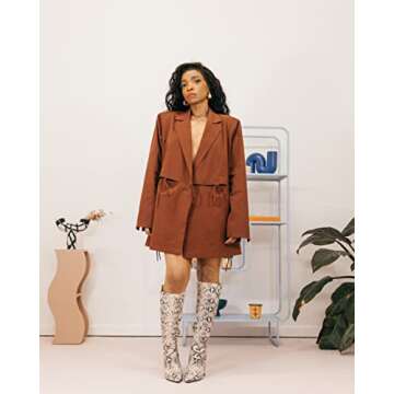 The Drop Women's Cappuccino Tie Waist Convertible Jacket by @takkunda, M