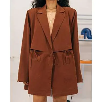 The Drop Women's Cappuccino Tie Waist Convertible Jacket by @takkunda, M