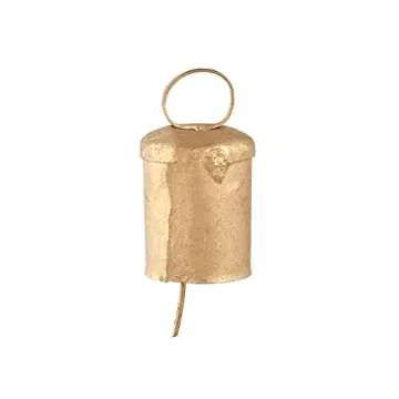KRATI EXPORTS Barn Bells in Small Sizes- 20 Distinctive Golden Rustic Bells - Full of Beautiful Rough Hewn Variations - Perfect for Home Decor Christmas Jingle Bells